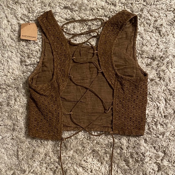 Crop Top w/ Crisscross Tie Back - Picture 2 of 2